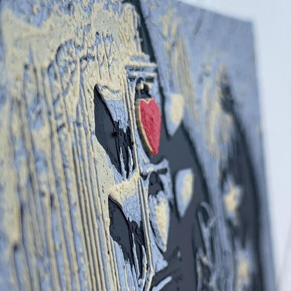 Scary Girl Wall Art, Creepy Girl Art, Creepy Girl Red Heart - Picture 5 of 10